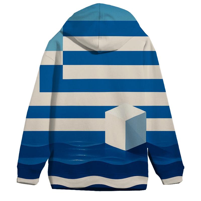 Greek Flag Island Shoreline Minimalism premium hoodies