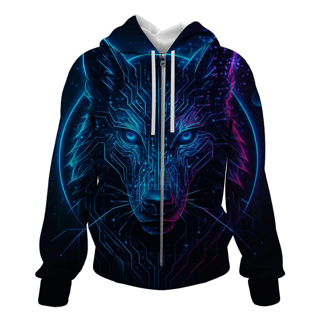 Lunar Circuit Wolf designer hoodies