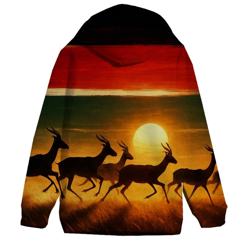 Kenyan Flag Savannah Running Silhouette graphic hoodies