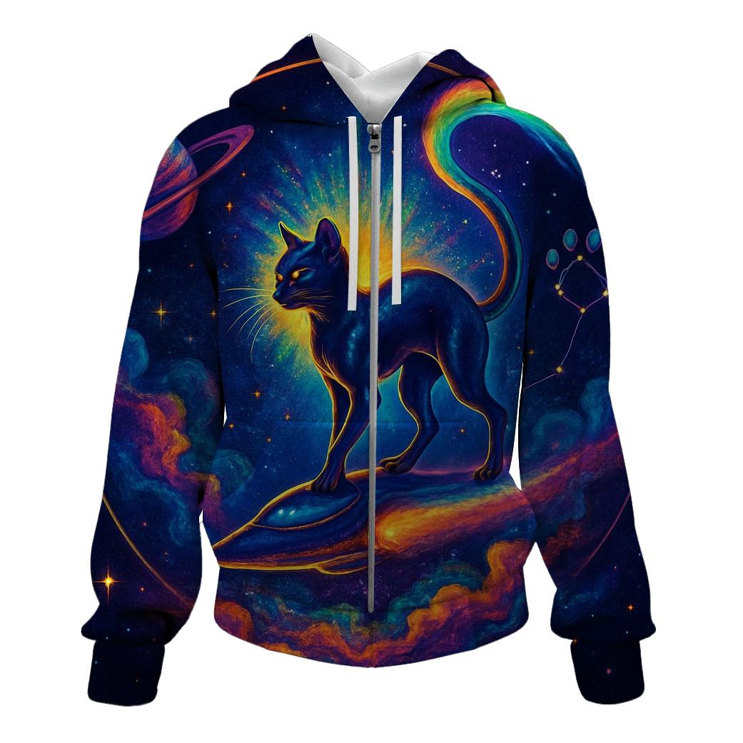 Nebula Navigator Cat heavyweight hoodies