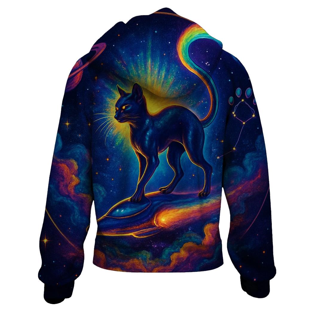 Nebula Navigator Cat heavyweight hoodies