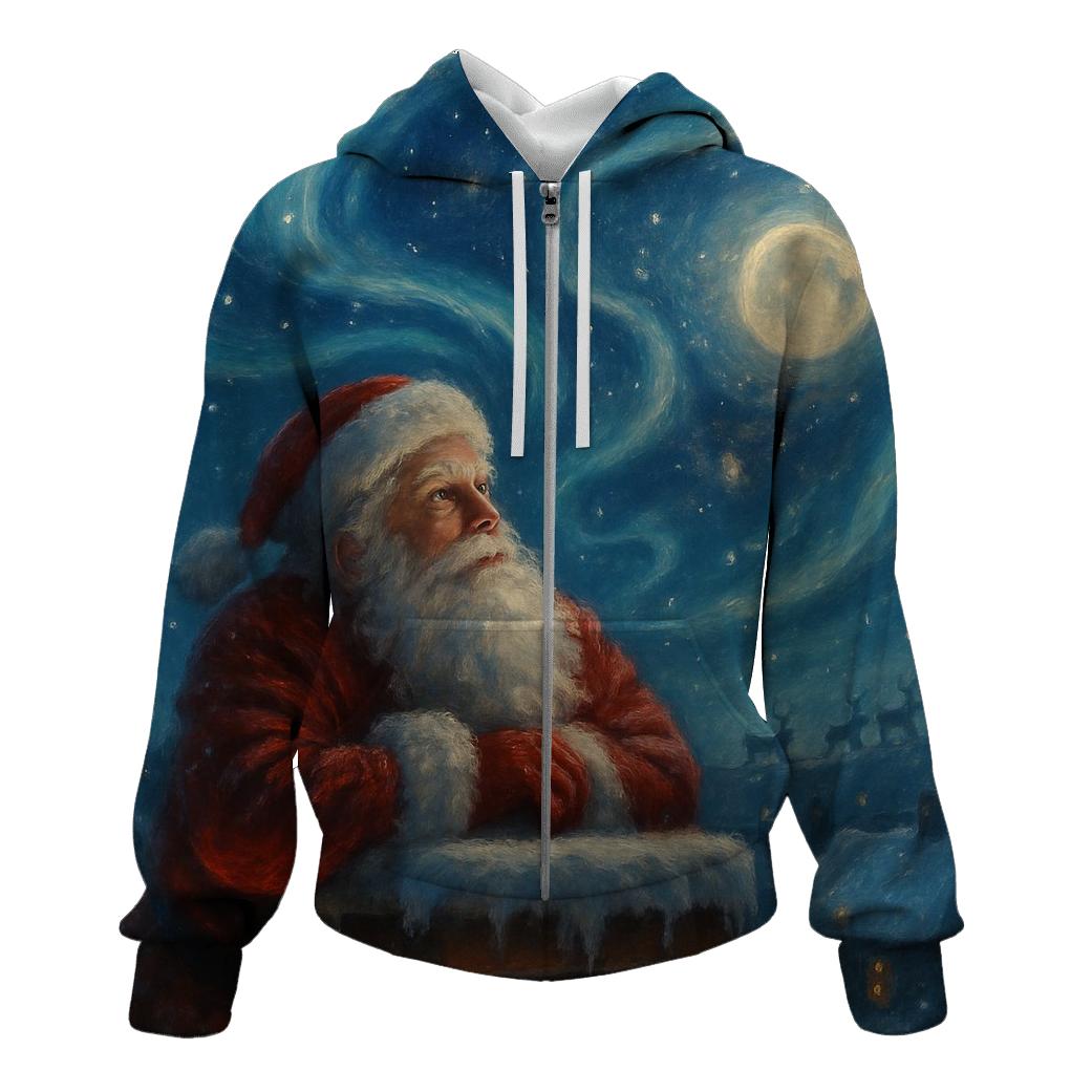 Stargazer Santa On The Rooftop hoodie styles