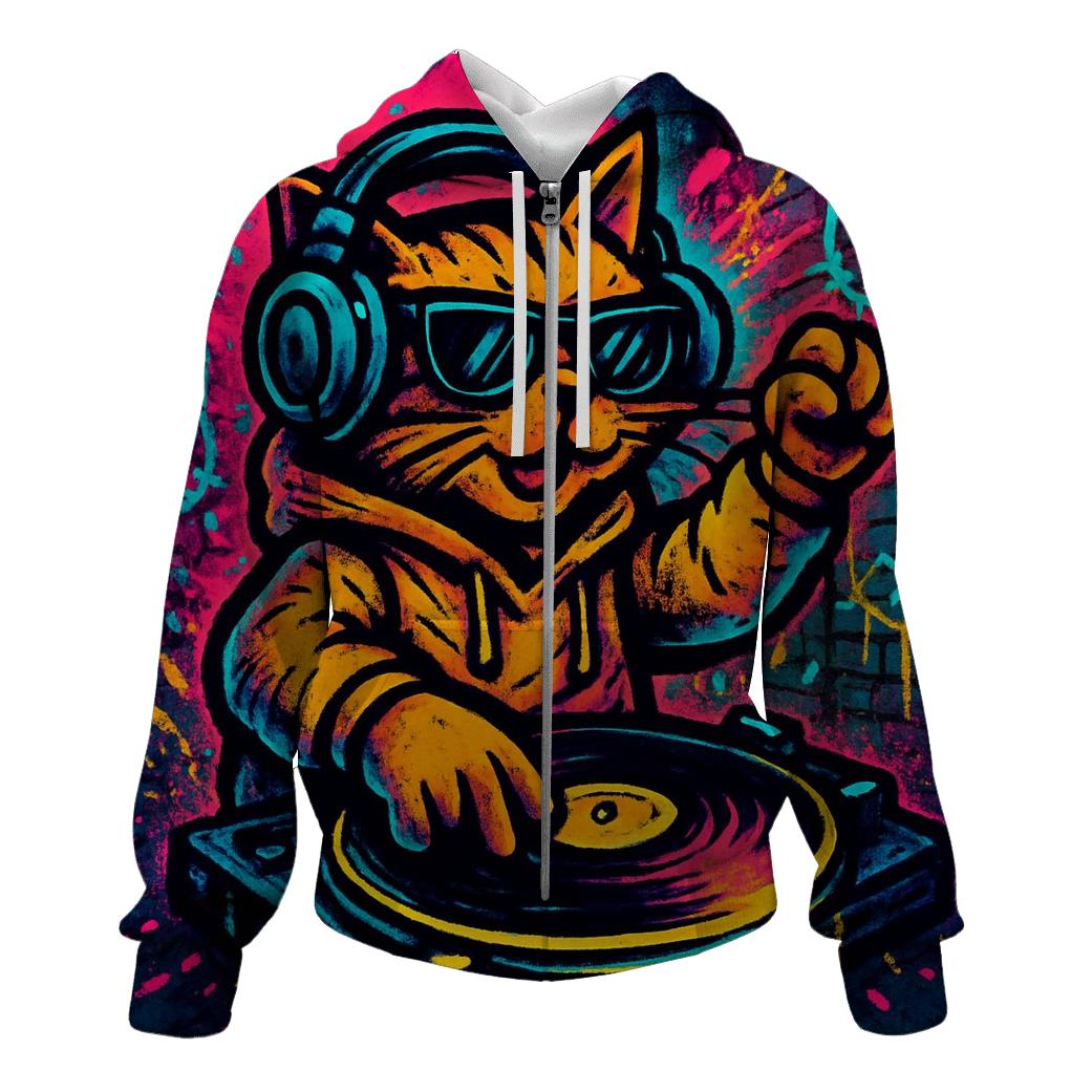 Graffiti Alley DJ Cat premium hoodies