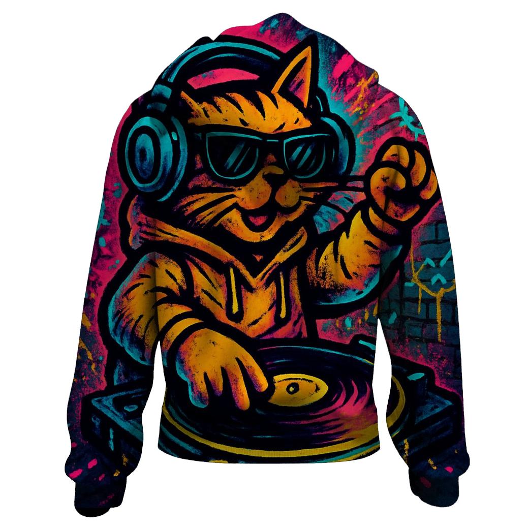 Graffiti Alley DJ Cat premium hoodies