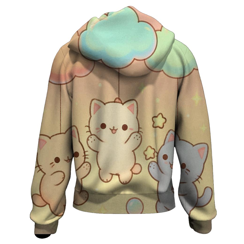 Pastel Balloon Cloud Kittens custom hoodies