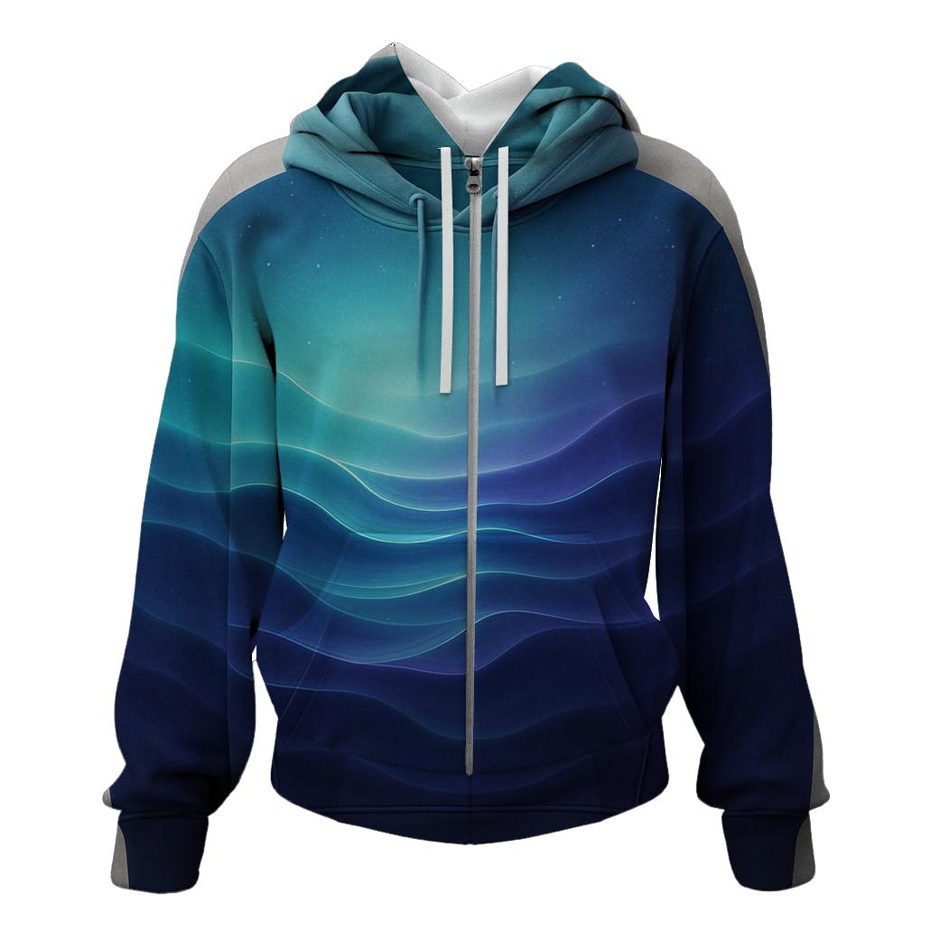 Aurora Tidal Gradient zip-up hoodies