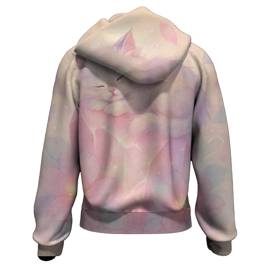Crystal Garden Napping Cat pullover hoodies