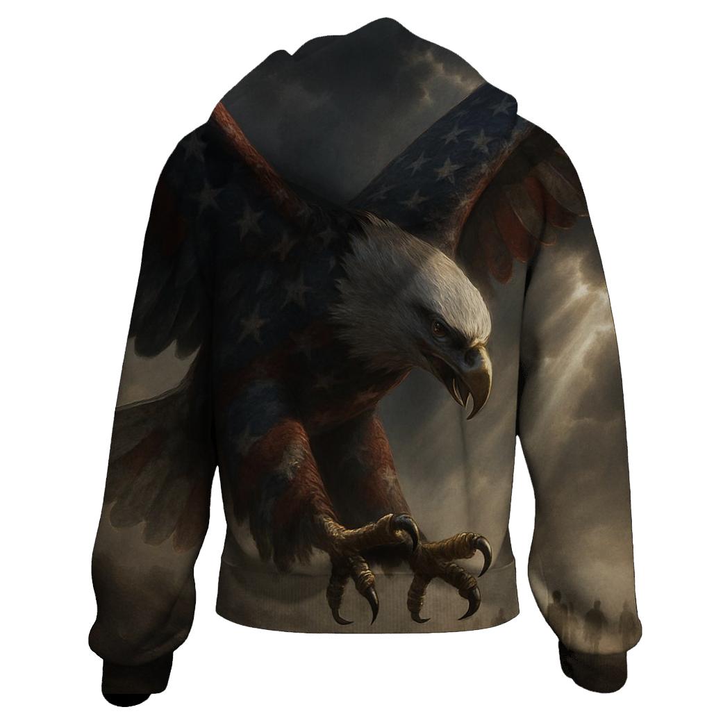 Eagle Over The Valorous Field printed hoodies
