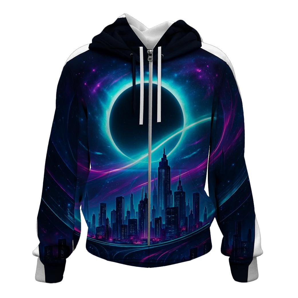 Neon Eclipse City designer hoodies
