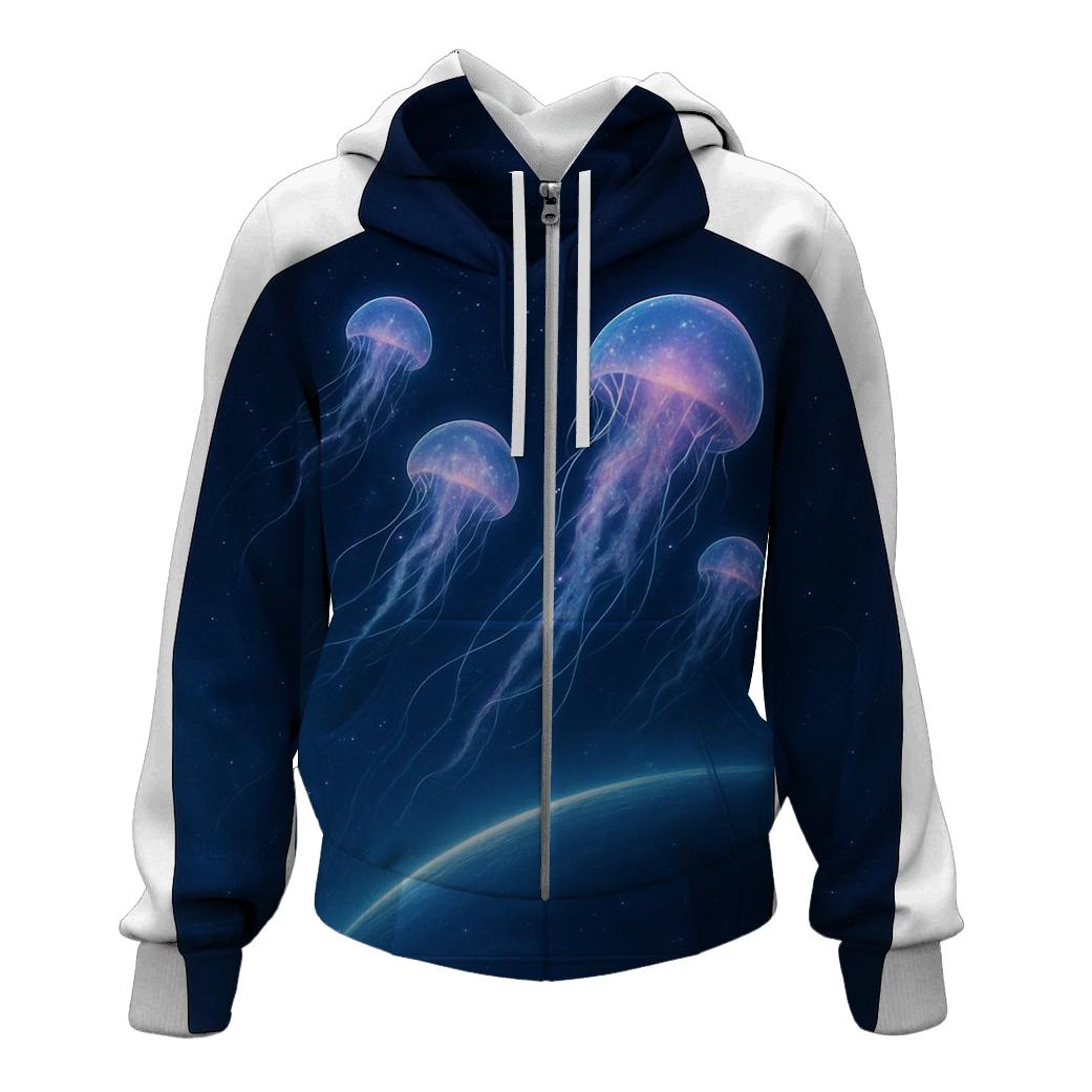 Orbital Jellyfish Bloom zip-up hoodies