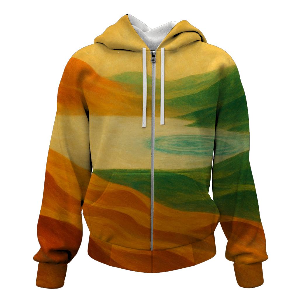 Indian Flag Desert Mirage Abstraction zip-up hoodies