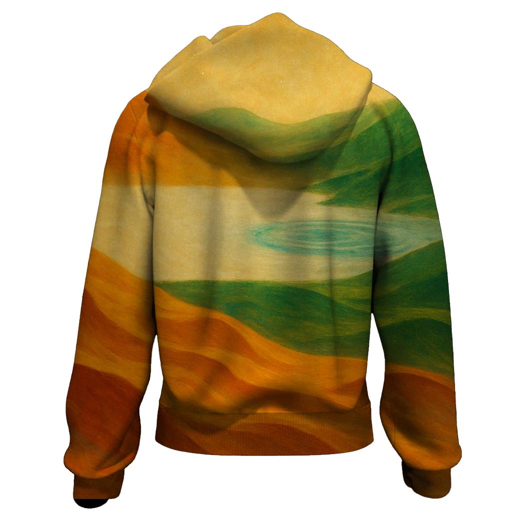 Indian Flag Desert Mirage Abstraction zip-up hoodies