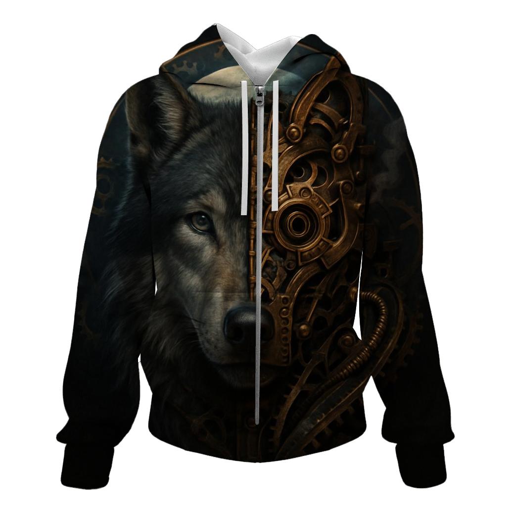 Mechanical Moon Mask Wolf lightweight hoodies