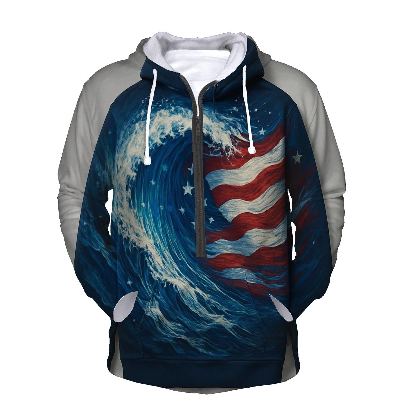 Ocean Wave Banner Crest graphic hoodies