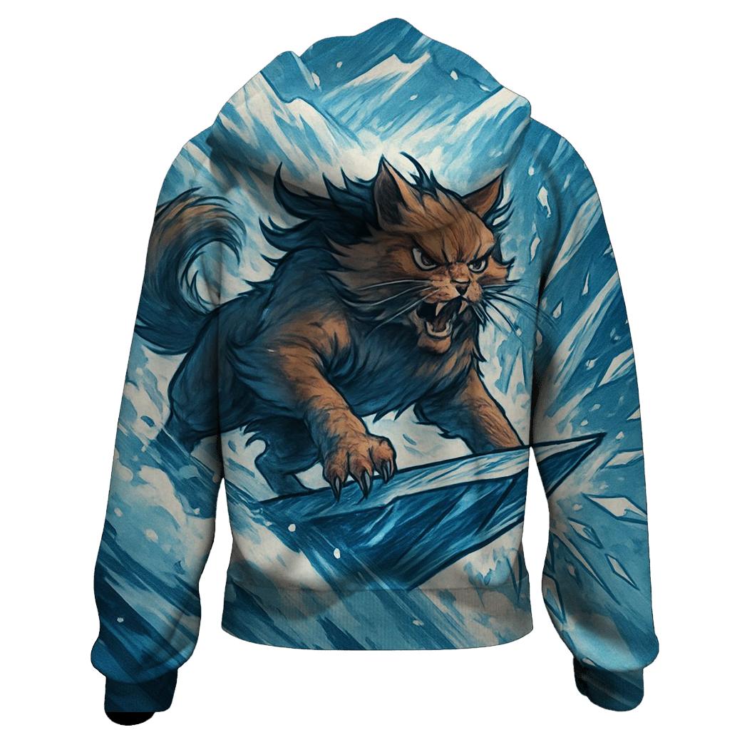Arctic Storm Rider Snow Cat graphic hoodies