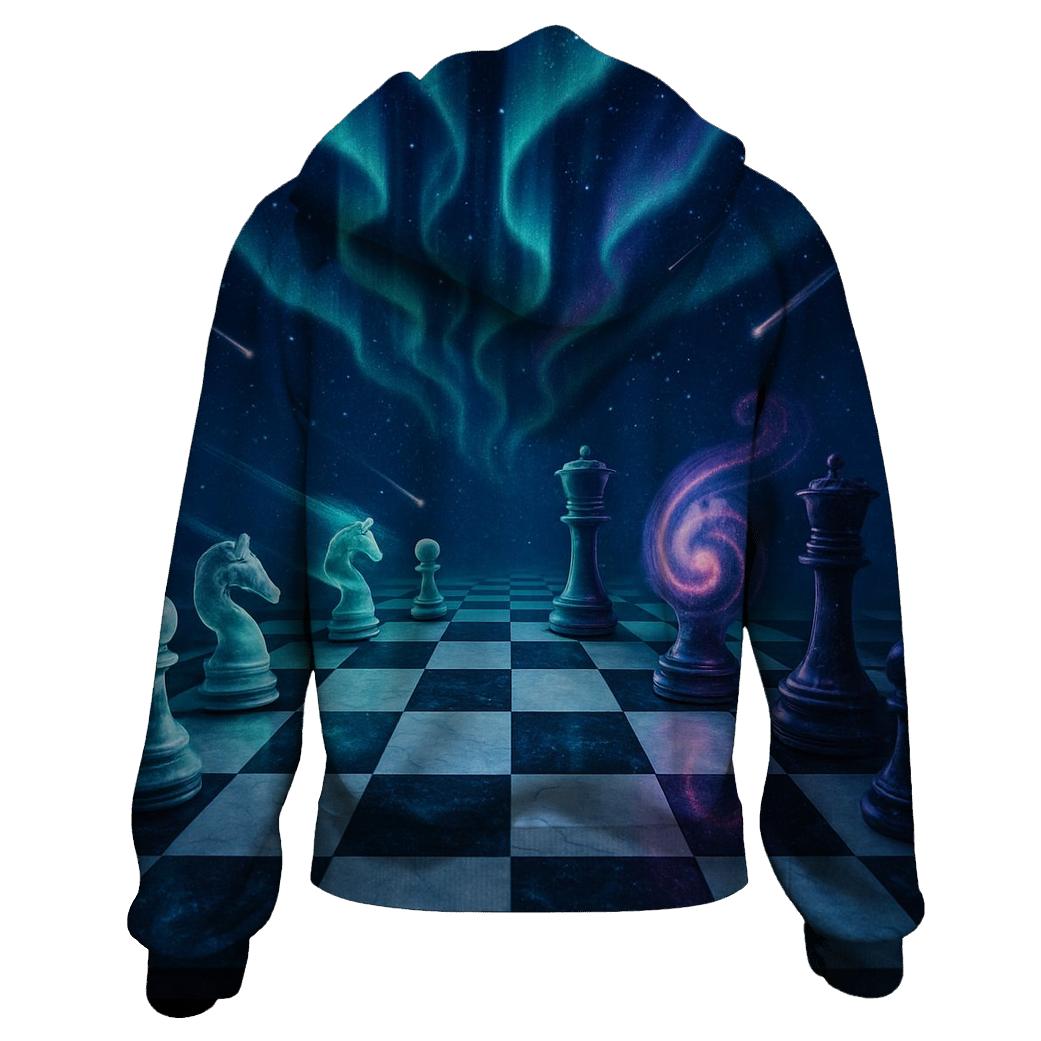 Cosmic Chessboard Skies premium hoodies