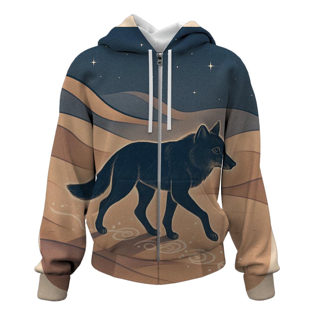 Mystic Sand Dune Wolf zip-up hoodies