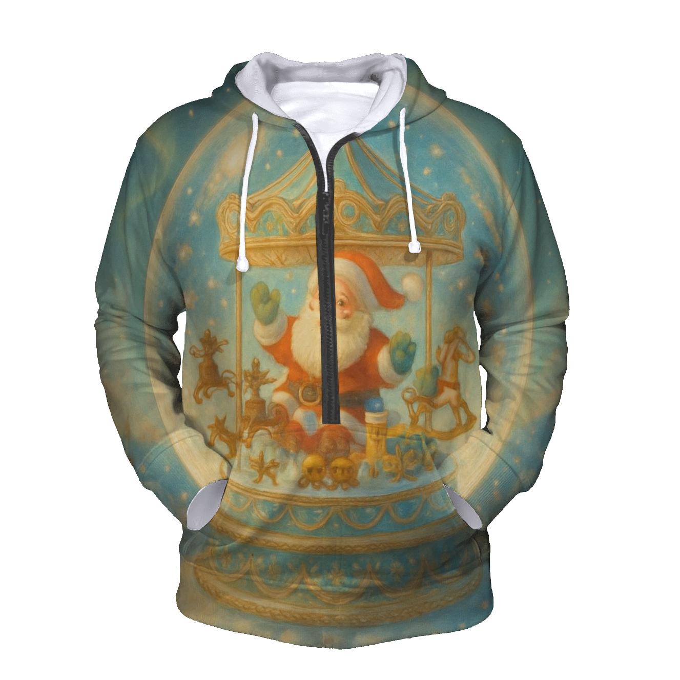 Snowglobe Carousel Santa hoodie designs