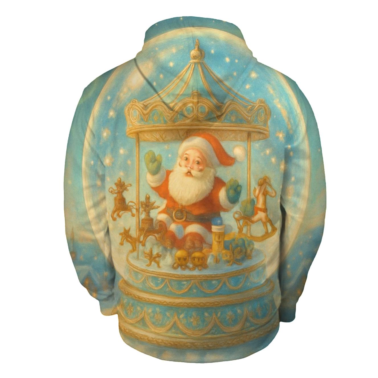 Snowglobe Carousel Santa hoodie designs