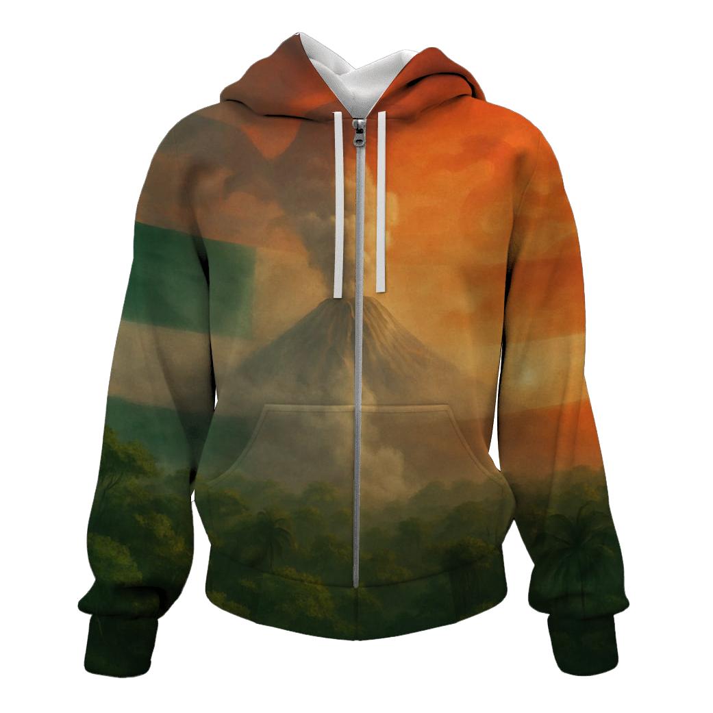 Mexican Flag Volcano And Forest Fusion pullover hoodies