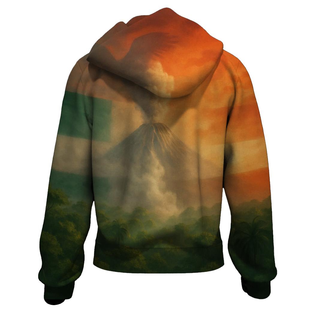 Mexican Flag Volcano And Forest Fusion pullover hoodies