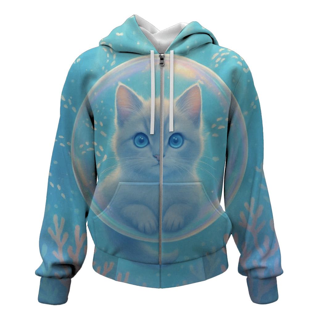 Ocean Bubble Dream Cat hoodies fashion