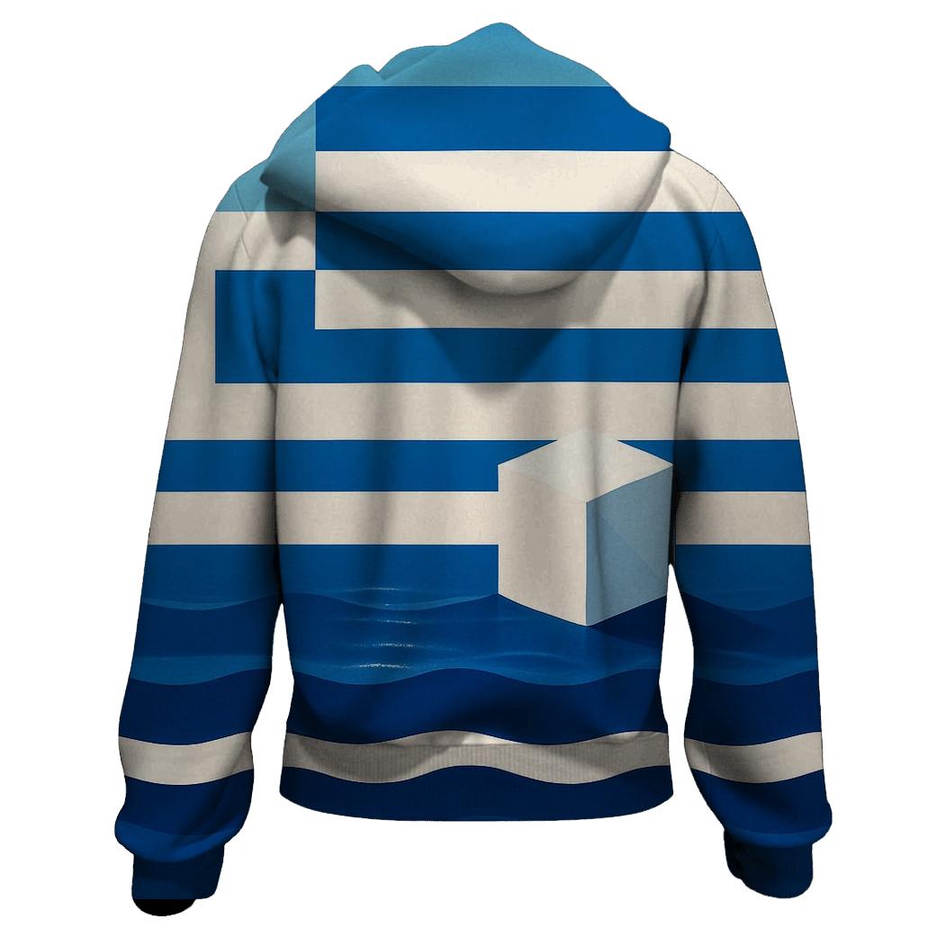 Greek Flag Island Shoreline Minimalism printed hoodies