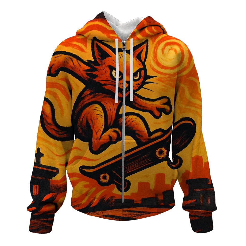 Solar Skateboard Street Cat hoodie styles