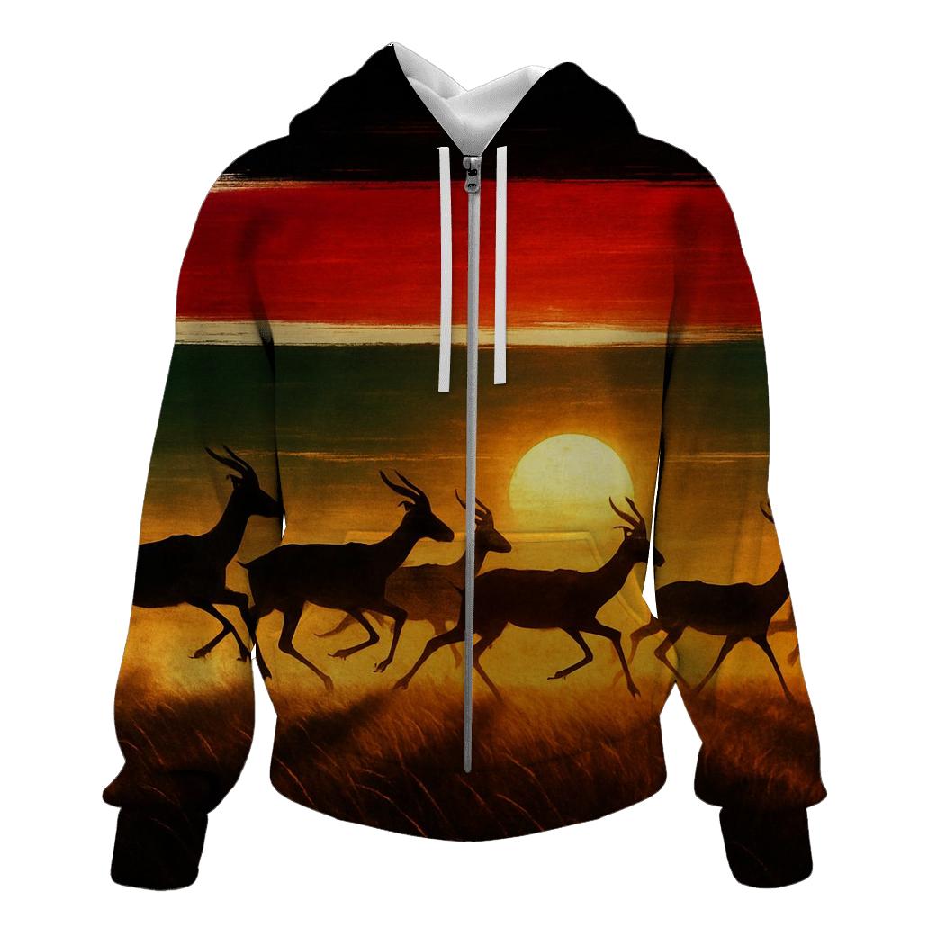 Kenyan Flag Savannah Running Silhouette pullover hoodies