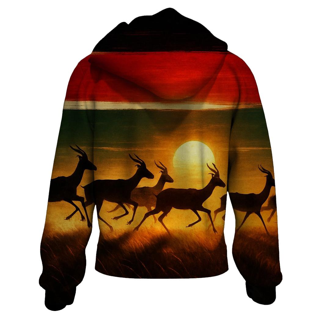 Kenyan Flag Savannah Running Silhouette pullover hoodies
