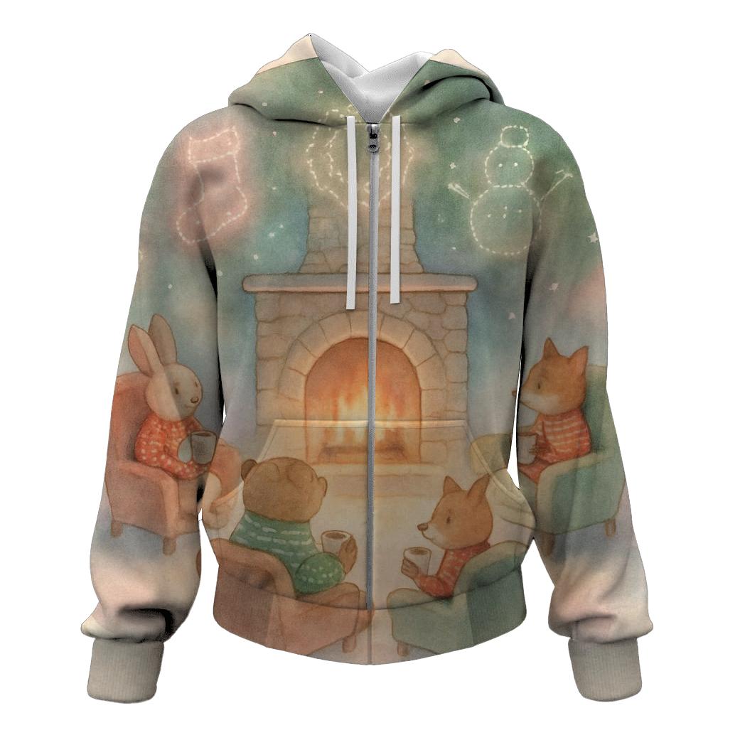 Celestial Fireplace Gathering graphic hoodies
