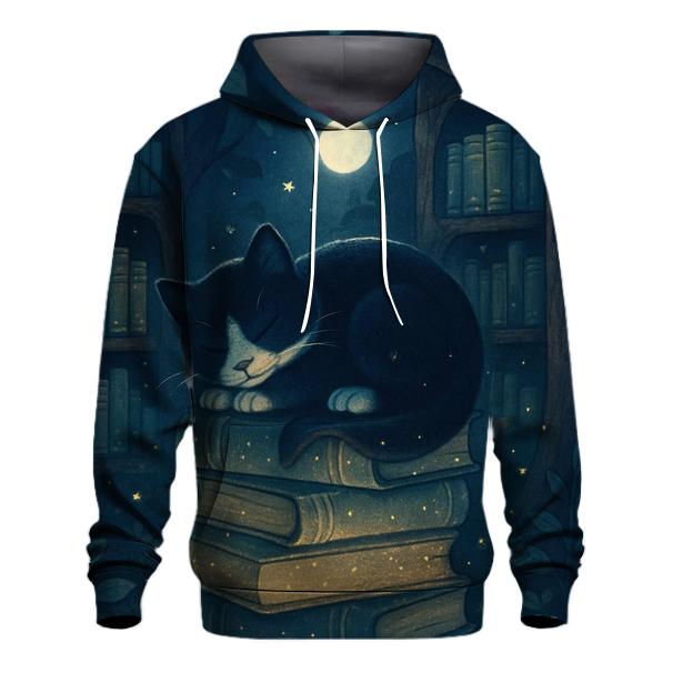 Moonlit Library Cat hoodie styles