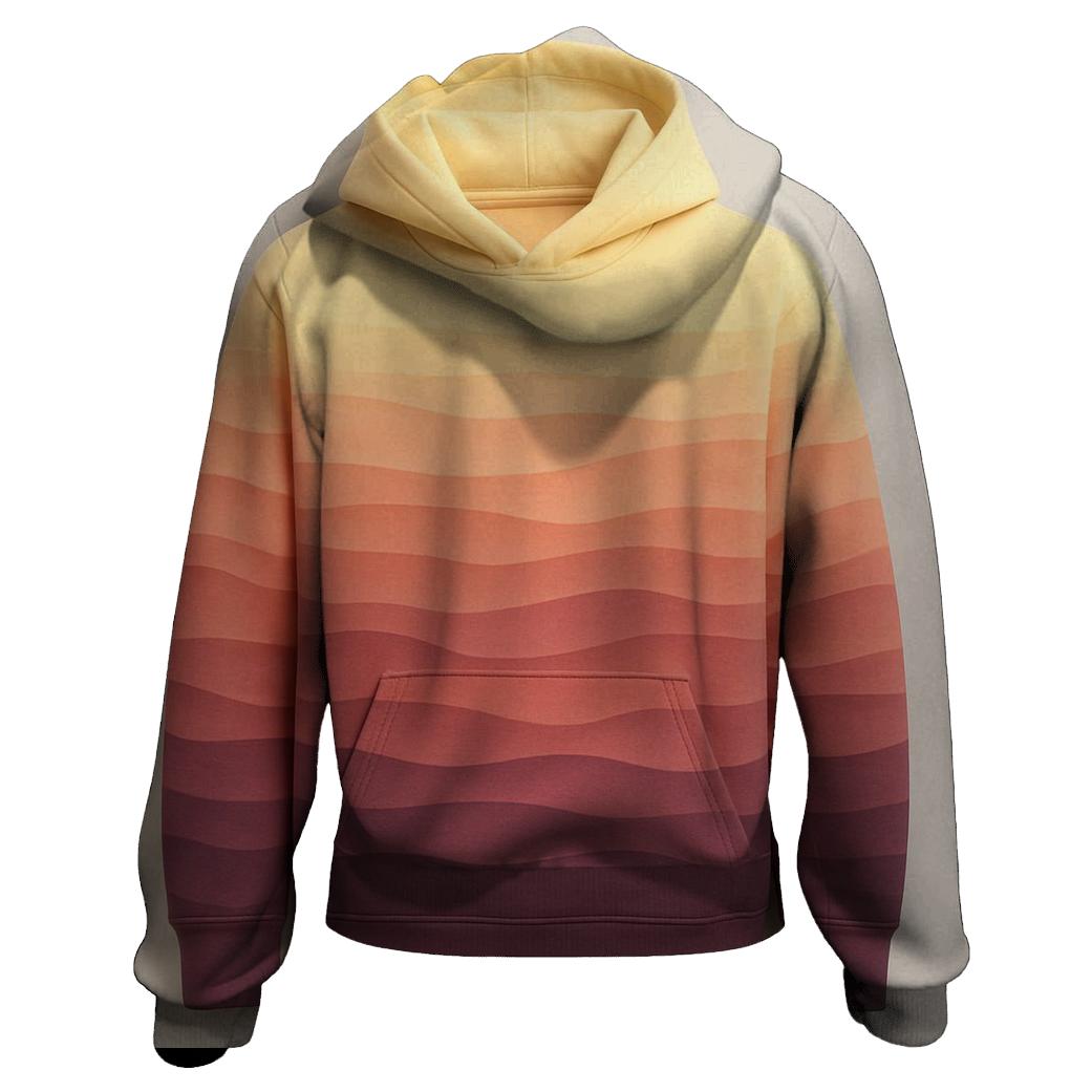 Radiant Horizon Gradient Waves embroidered hoodies