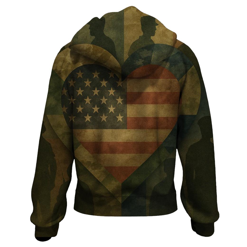Camouflage Heart Of The Republic embroidered hoodies