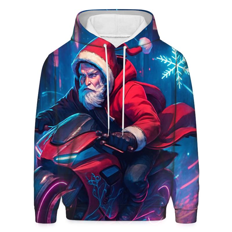 Neon Street Santa Rider pullover hoodies