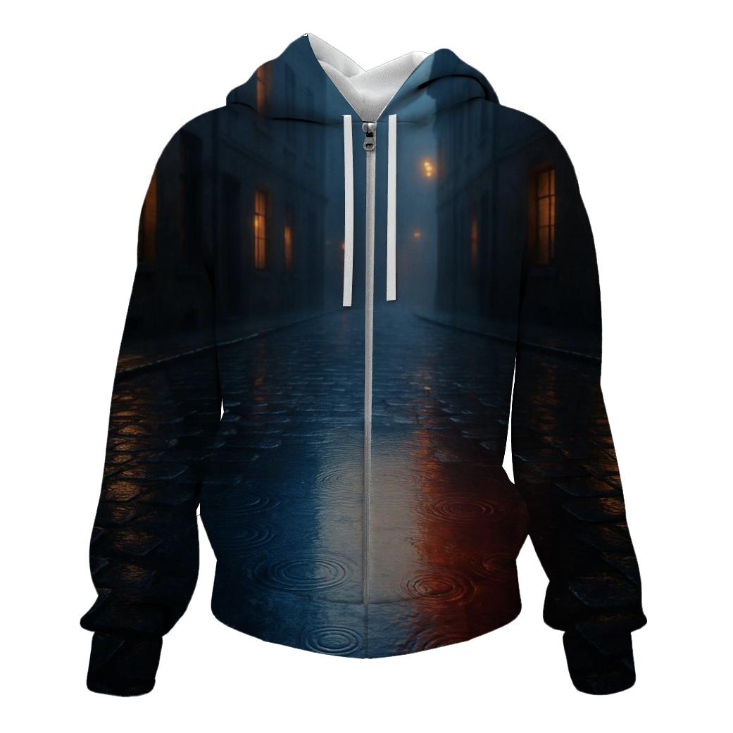 French Flag Rainy City Reflection custom hoodies