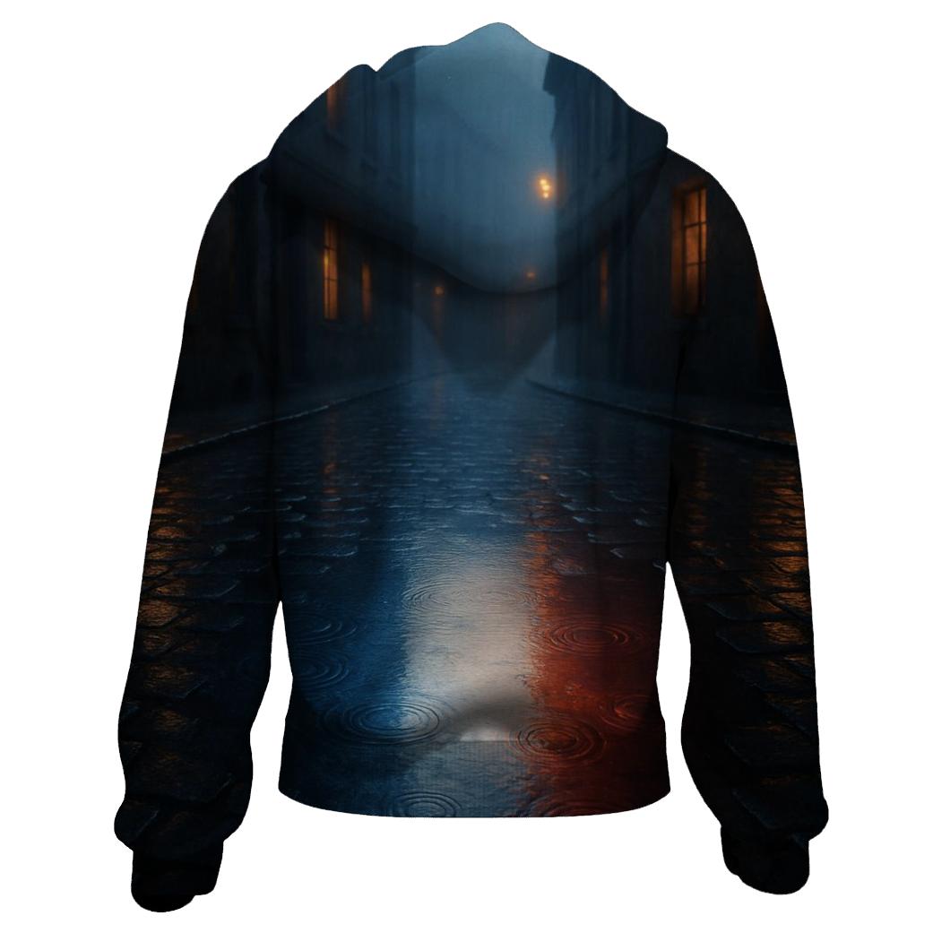French Flag Rainy City Reflection custom hoodies