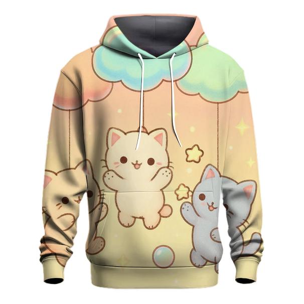 Pastel Balloon Cloud Kittens hoodie designs