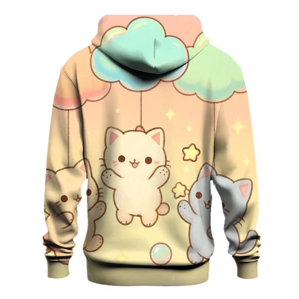 Pastel Balloon Cloud Kittens hoodie designs