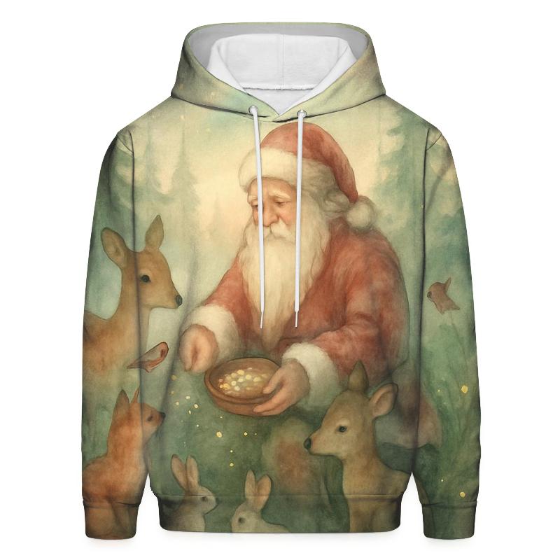 Cozy Forest Guardian Santa heavyweight hoodies