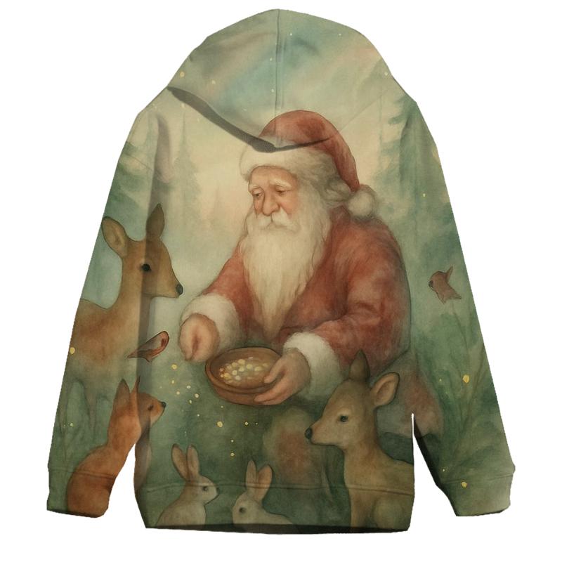 Cozy Forest Guardian Santa heavyweight hoodies