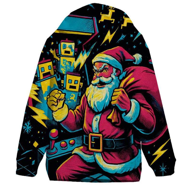 Retro Arcade Santa Showdown pullover hoodies