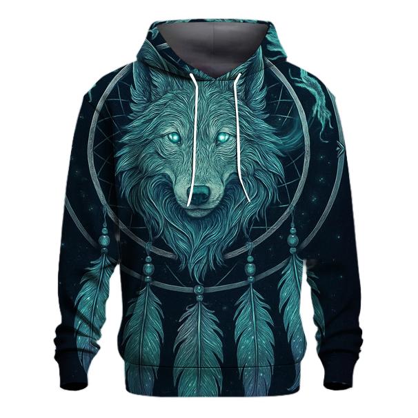 Dreamcatcher Aurora Wolf graphic hoodies