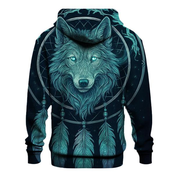 Dreamcatcher Aurora Wolf graphic hoodies