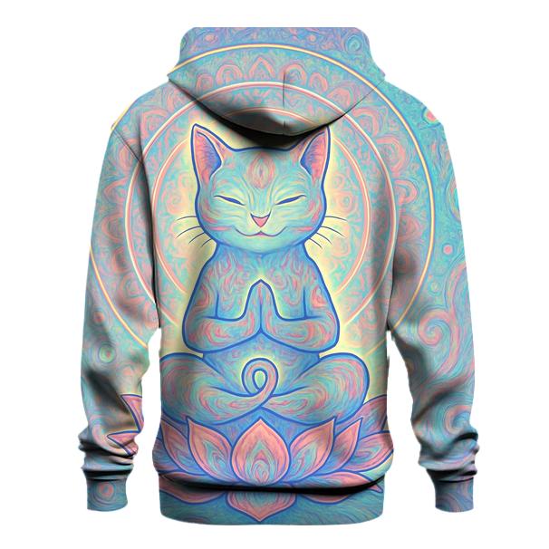 Psychedelic Lotus Meditation Cat graphic hoodies