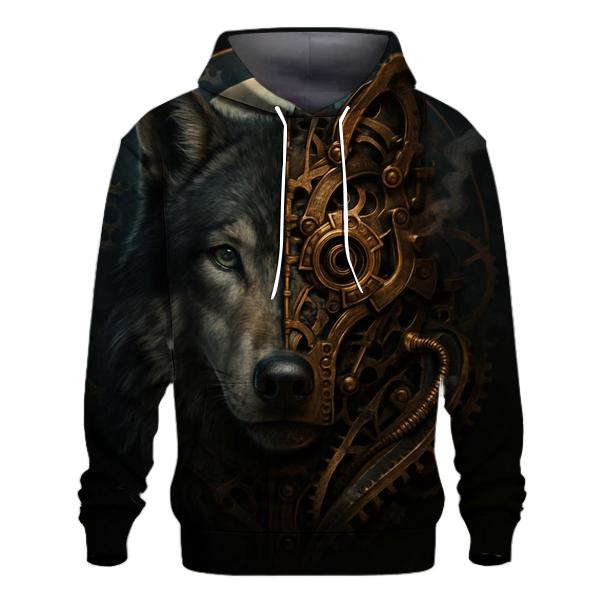 Mechanical Moon Mask Wolf graphic hoodies