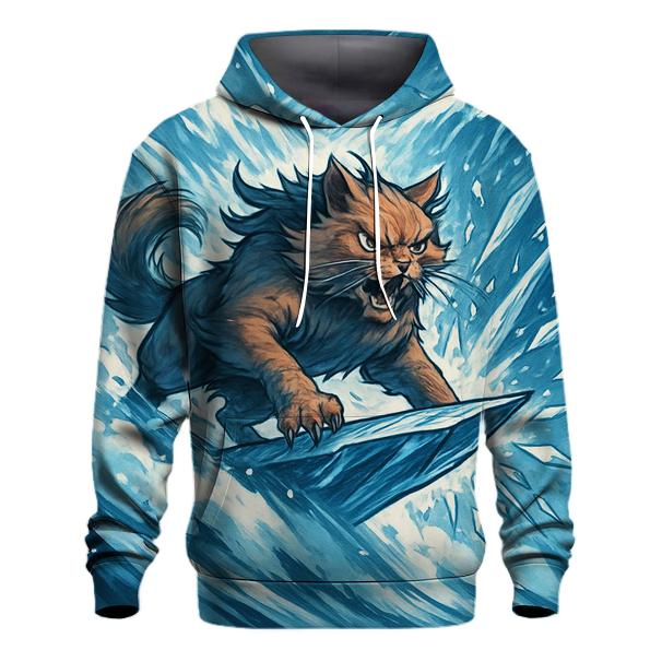 Arctic Storm Rider Snow Cat graphic hoodies