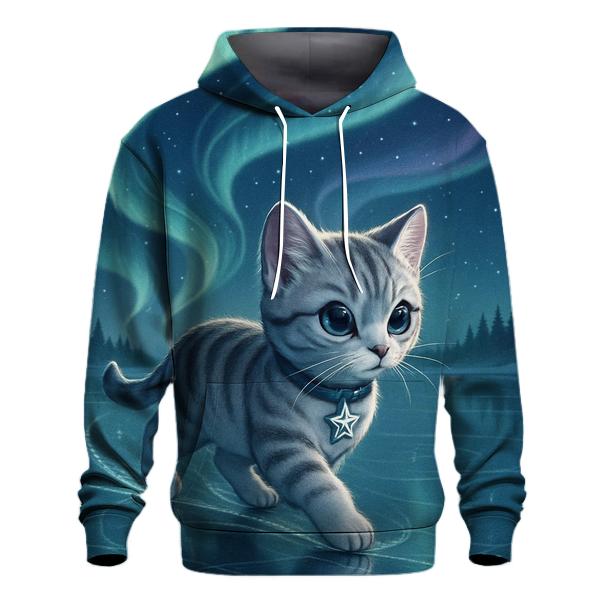 Aurora Ice Skating Cat pullover hoodies