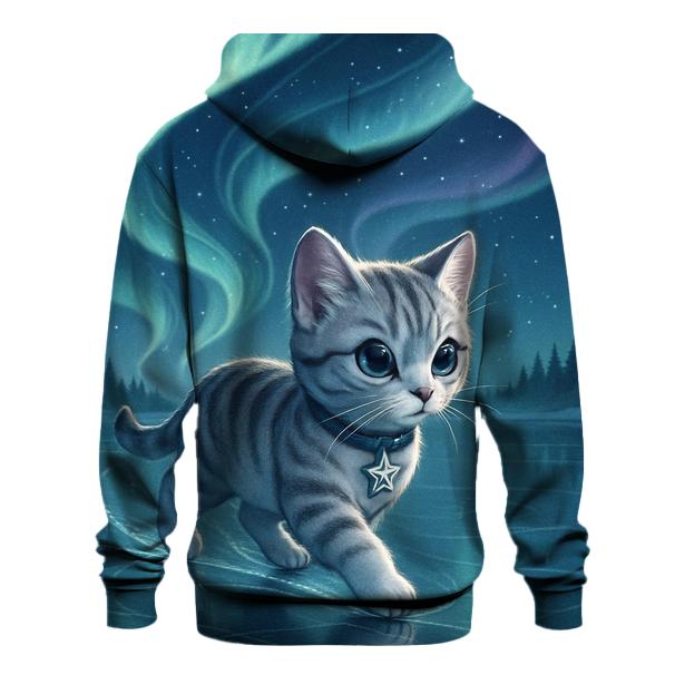 Aurora Ice Skating Cat pullover hoodies