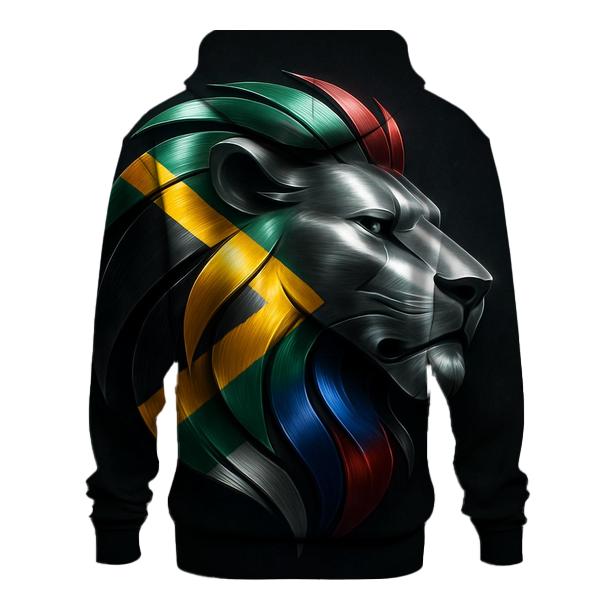 South African Flag Metallic Lion Silhouette custom hoodies